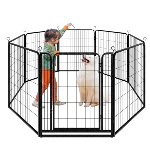 Dog Playpen Outdoor Extra Wide 8 Panels Heavy Duty Dog Fence 40" (32"W x 40"H)