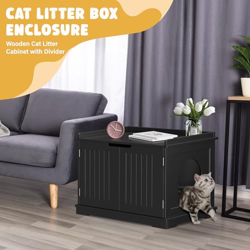Cat Litter Box Enclosure (Black)