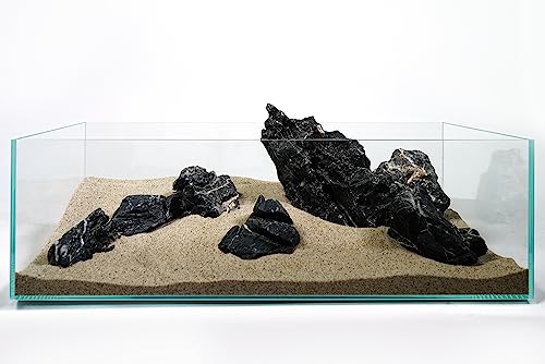 Dark Seiryu Stone 34lb Aquarium Rocks Stones for Fish Tank Decor (09 Dark Seiryu Stones(3-11inch,36lbs))