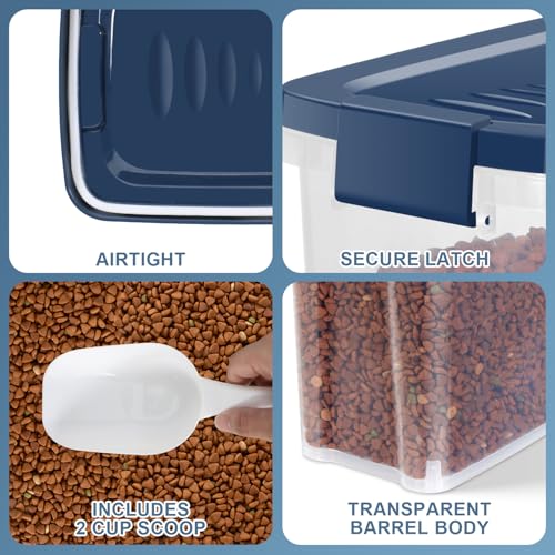5 7Lbs Dog Cat Storage Container with Airtight Lids (Cool Blue (5L-1Pack))