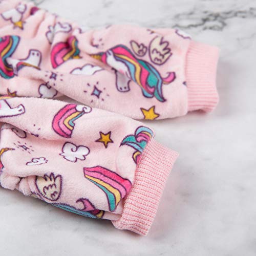Small Dogs Outfit Soft Puppy Onesies Pjs Dog Pajamas Pet Coat Cat Apparel Comfy Doggie Jumpsuit Bodysuit for All Seasons (Pink unicorn / Large)