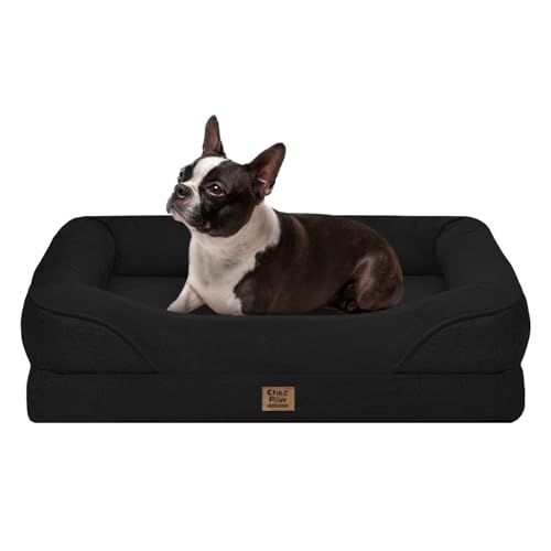 Orthopedic Waterproof Dog Bed for Medium and Large Dogs (Black / 36"L x 27"W x 7"Th)