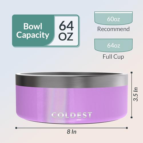Coldest Dog Bowl (64 oz / Saturns Purple Glitter)