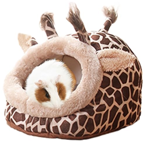 Guinea Pig Rat Bed Hideout for Rat Bearded Dragon Hedgehog Ferret to Sleep and Hide (Large / 1.Giraffes)