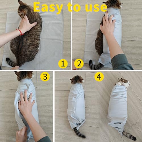 Cat Grooming Wrap for Cutting Nails 2PCS 21x21in Self (Butterfly)