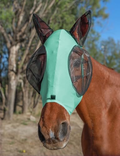 Horse Fly Mask with Ears (Ice Blue / Medium)