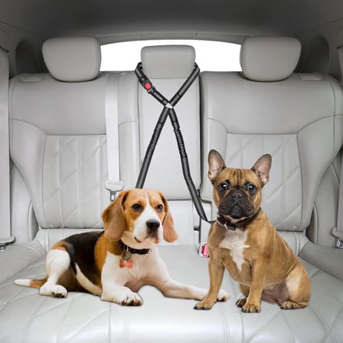 Double Dog Seat Belt for Car (Black)
