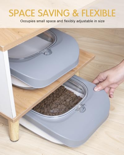 13Lbs Collapsible Dog Food Storage Container (Grey1-13lbs)
