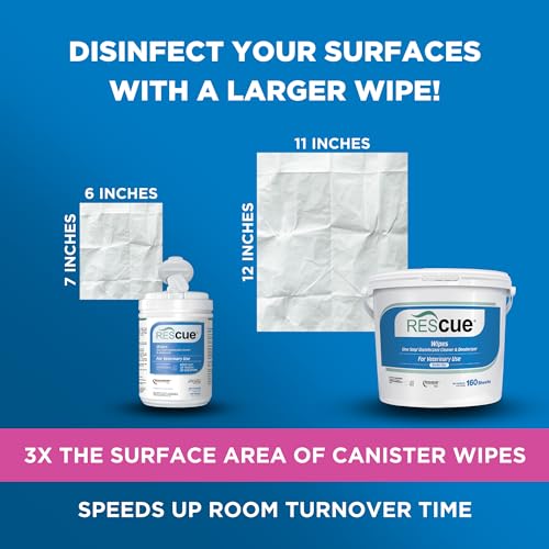 One Step Disinfectant Cleaner & Deodorizer Wipes for Vet Use (Bucket (1 Pack) XL Wipes)