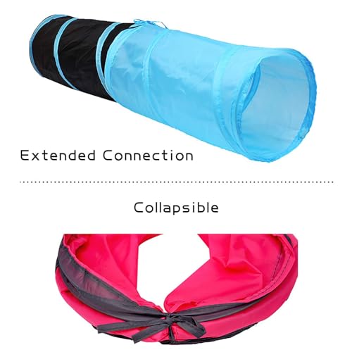 Cat Tunnel for Indoor Small Cats Kittens Rabbits (20 Inch (Pack of 3) / Black)