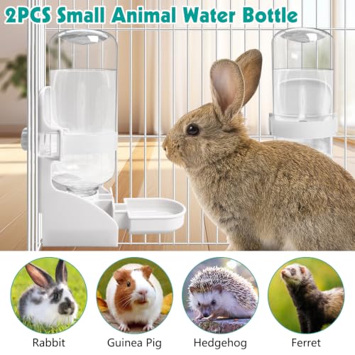 2PCS Rabbit Water Bottle (2PCS Water Dispenser, White)