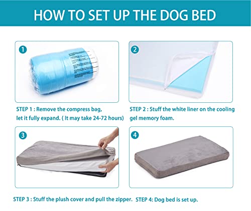 Orthopedic Memory Foam Dog Bed for Large Dogs (Short Plush / XX-Large-47"x 29" x 3.5")