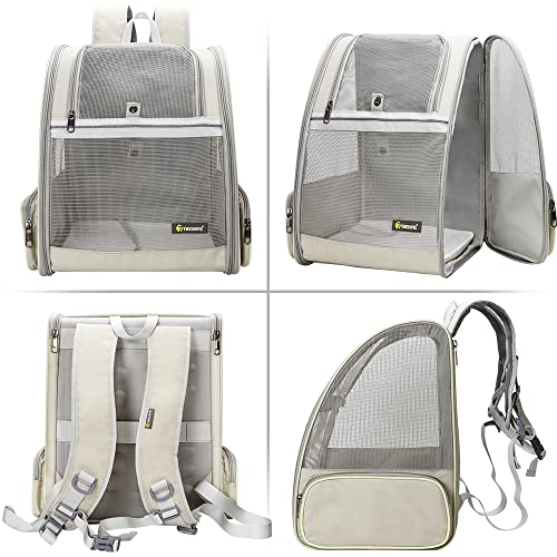 Innovative Traveler Bubble Backpack Pet Carriers for Cats and Dogs (Creamy White)