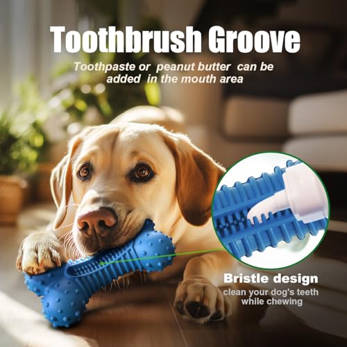 Dog toys for Aggressive Chewers Rubber (Blue)