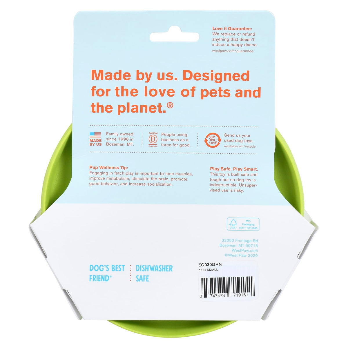 Zisc High Flying Disc Dog Toy (Small / Granny Smith)