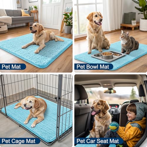 Dog Door Mat for Muddy Paws 36x24 (Sky Blue / 36"X24")