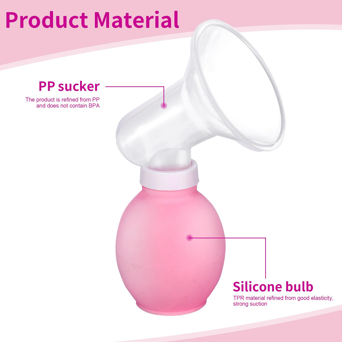 Pet Breast Pump for Feed Newborn Manual Pink