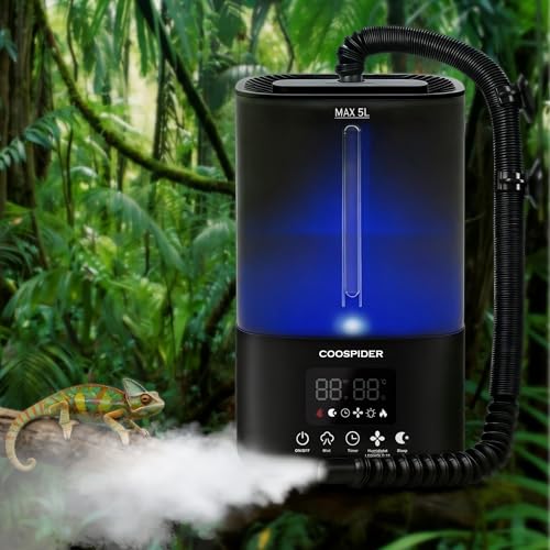 Reptile Fogger Humidifier (Black / 5L/1.32Gallon)
