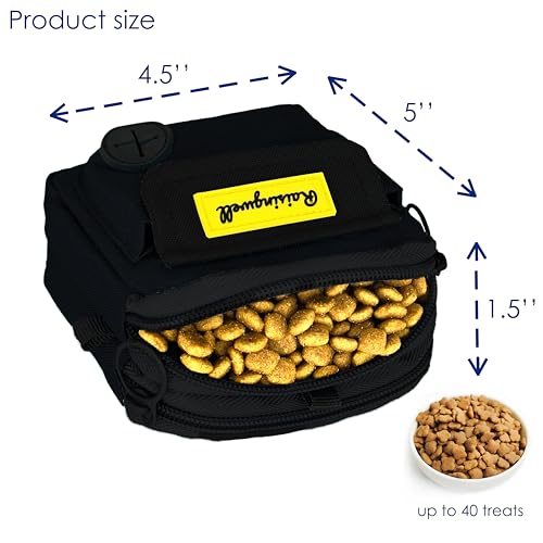 Dog Treat Pouch for Pet Walking and Training with Clicker (Two Bag / d1.Black1)