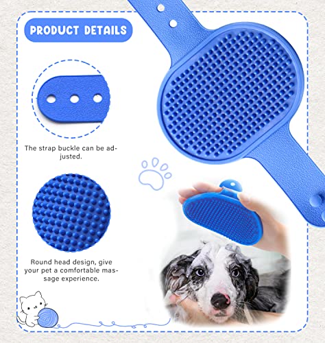 Pet Grooming Kit with Slicker Brush Bath Massage Glove Brush Pet Shedding Comb Nail Clipper Trimmer 6 Piece Set for Rabbit Kitten Guinea Pig Cat Chinchilla Ferret Small Animals (Blue)
