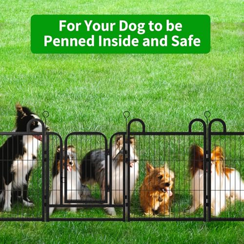 Puppy Playpen 6 Panels Small Dog Fence Outdoor Indoor Use 24" Height (22"W x 24"H)