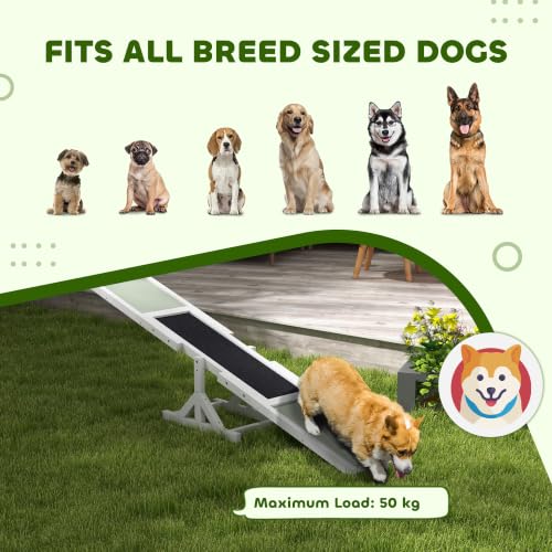 Wooden Dog Agility Seesaw for Exercise 71" L x 12" W x 12" H White (70.75" x 11.75" x 11.75" / White)