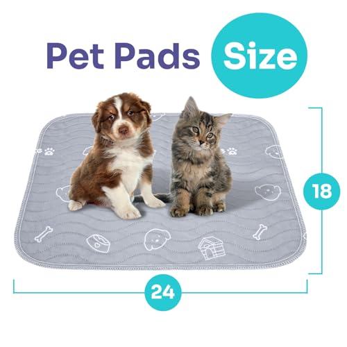 2 Pack Puppy Pee Pads Heavy Absorbency Washable for Dogs (18x24 Inch (Pack of 2）)