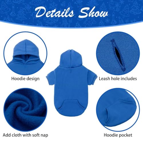 Dog Hoodie for Large Medium Small Dogs (Blue / Small/Medium)