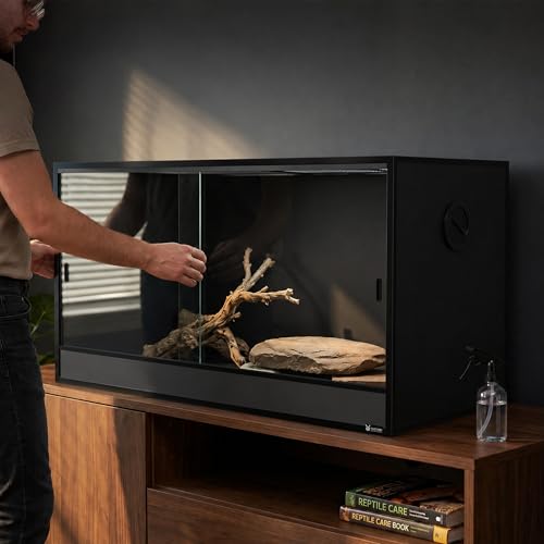 120 Gallon Reptile Enclosure 48x24x24 (Black)