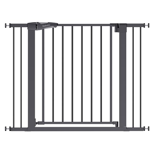 29 43" Baby Gate for Stairs (Black / 30" Tall, 29-43" Wide)