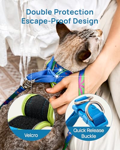 Upgraded Cat Harness and Leash Set (Hawaii Green / XXS)