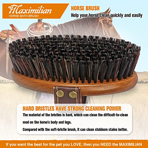 Handmade Horse Brush Professional Horse Brushes for Grooming (Brown)