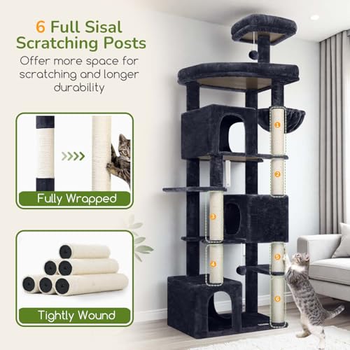 Large Cat Tree for Large Adult Cats (Dark Grey)