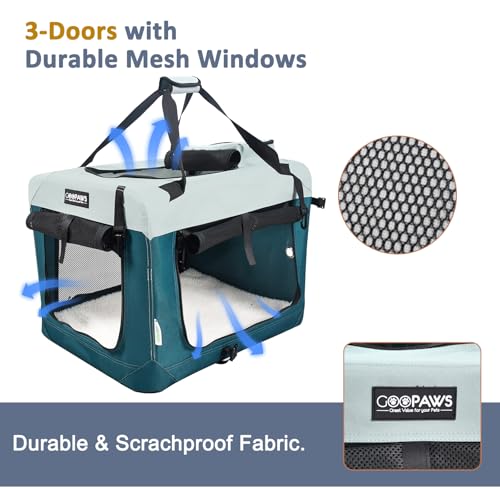 3 Door Soft Dog Crates Kennel (8-Teal Blue)