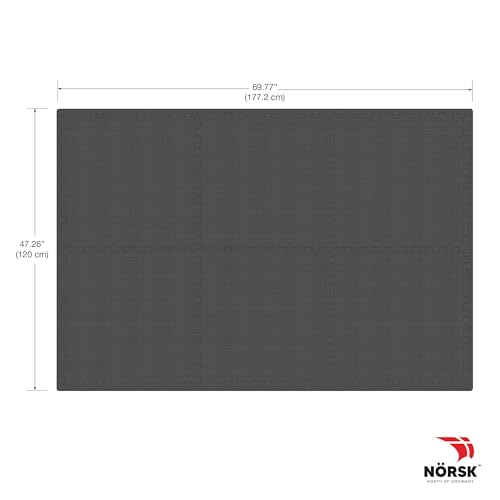 Reversible 1 2" EVA Foam Gym Floor Tiles (60 Tiles - 240 Sq. Ft. / Gray/Black)
