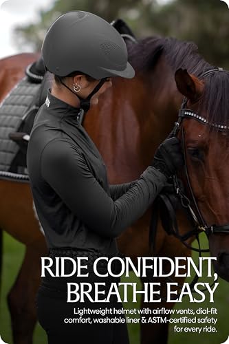 Skylar Horse Riding Helmet Equestrian Women (Grey / Medium-Large)