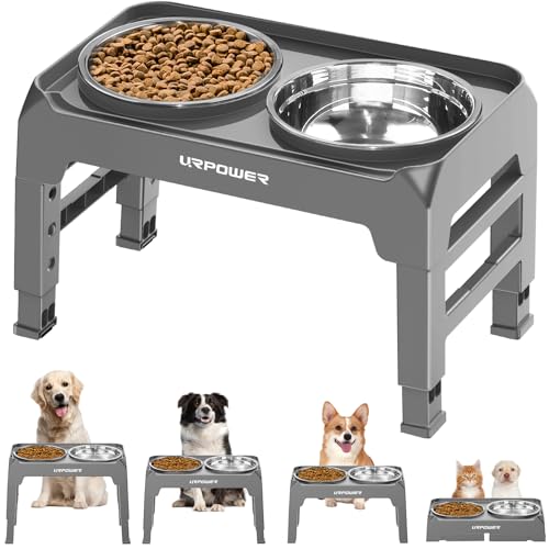 Raised Dog Bowls 4 Height Adjustable Elevated Bowl Stand