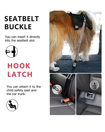 Dog Seat Belt for Car (Set Black+Grey)