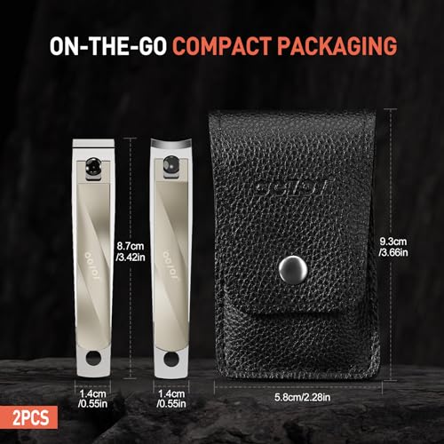 2PCS Nails Clipper Set (Champagne / Medium - Set of 2)