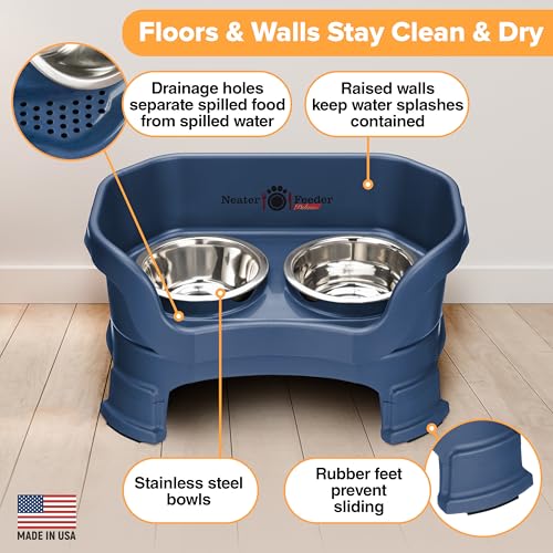 Neater Feeder Deluxe Mess (Cat + Standard Bowl / Dark Blue)