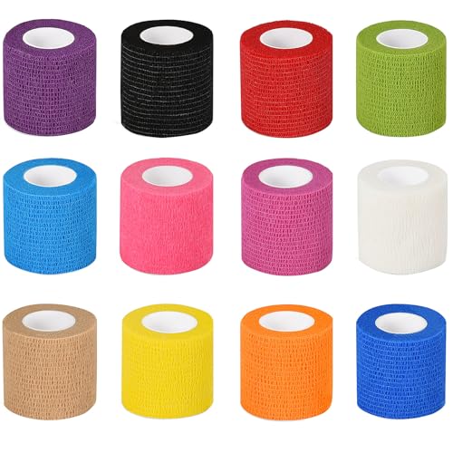 Self Adhesive Bandage Wrap 2 inch Cohesive Bandage Pet Vet Wrap for Dogs (Mix Color / 2 Inch)