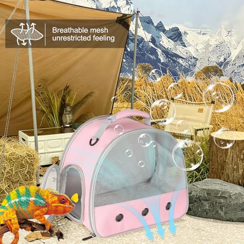 Ventilation Carrier for Bearded Dragon (Pink)