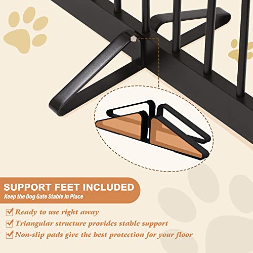 Freestanding Pet Gate for Dogs (32" Height-4 Panel / Dark Brown)