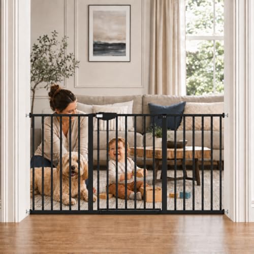 Triple Lock Baby Gate 57.87 (Black / 57.87-62.59"/147-159cm)