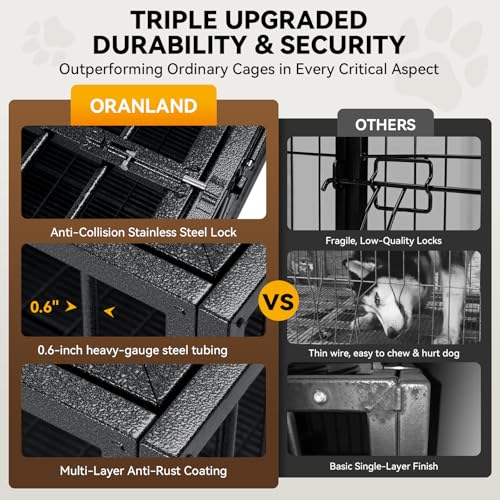 38 Inch Heavy Duty Dog Crate for Large Dogs (Black/38 inch)