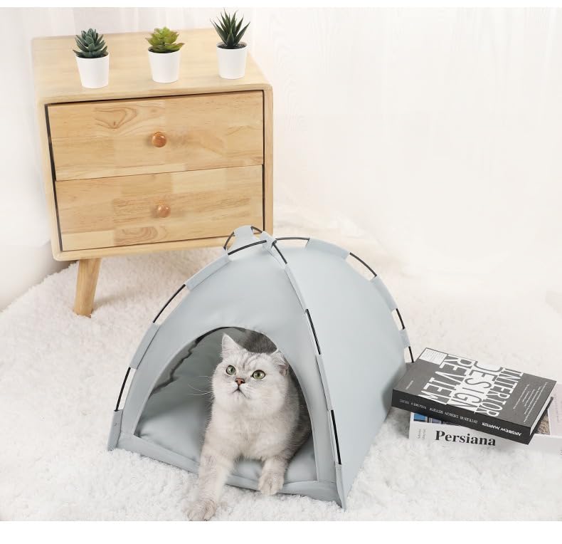 Premium Cat Tent for Indoor & Outdoor Use (Slate Gray / 15.7×15.7 in)