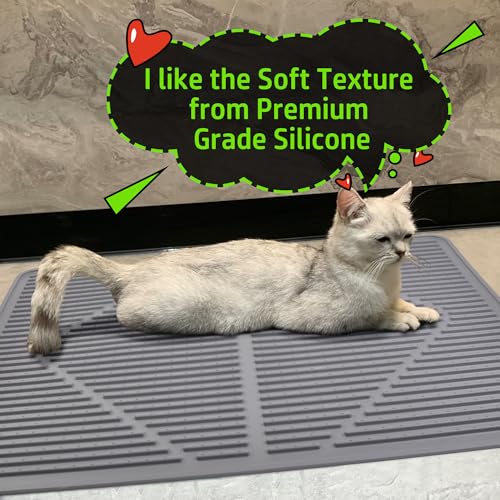 Rubber Large Cat Litter Mat (Grey)