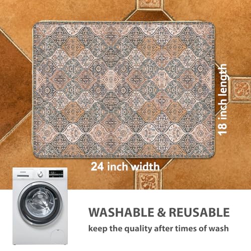 Washable Pee Pads for Dogs (18x24 Inch (Pack of 2) / Brown/Multi)
