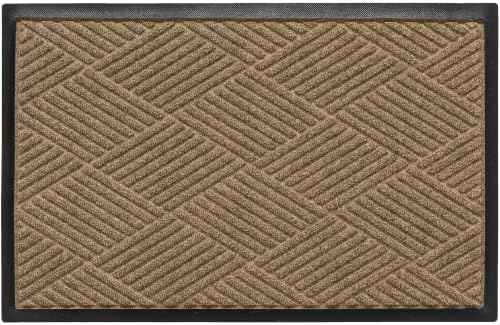 Diamonds Front Door Mat Indoor Outdoor Entrance (35.5"L x 23"W x 0.4"Th / Camel)