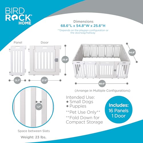 Internet’s Best Dog Playpen with Lockable Door (White / 16 Panels)